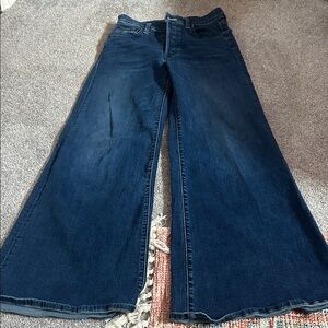 MOTHER Women's Wide-Leg Flare Jeans in Dark Indigo